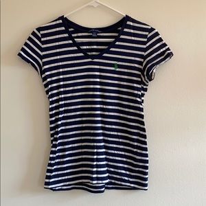 Ralph Lauren Navy and White Striped Shirt
